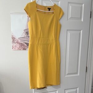 Ann Taylor Mustard Cap Sleeve Midi Dress